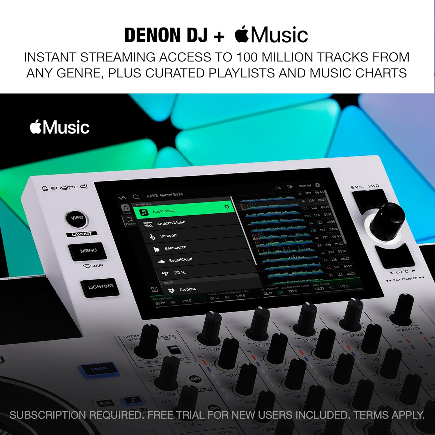 Denon DJ SC LIVE 4 WHITE – Standalone DJ Controller with Stems on 4-Decks, Wi-Fi Streaming, Build-in Speakers, Serato DJ and Virtual DJ Compatible