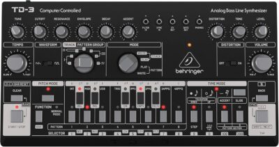 817LeFUyrkL. AC SL1500 Behringer TD-3-BK Analog Bass Line Synthesizer with VCO, VCF, 16-Step Sequencer, Distortion Effects and 16-Voice Poly Chain
