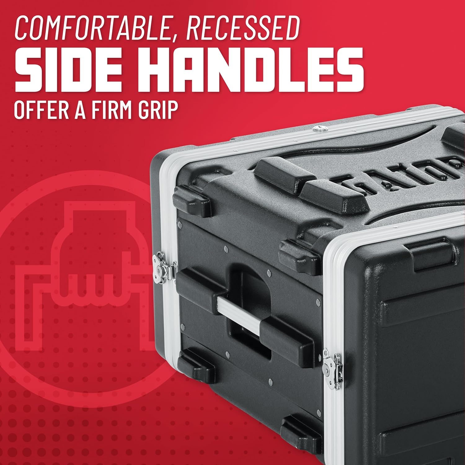 Gator Cases Lightweight Molded 6U Rack Case with Heavy Duty Latches, Standard 19.25 Depth (GR-6L)