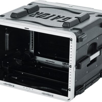818JMy4ppL. AC SL1500 Gator Cases Lightweight Rolling 6U Rack Case with Heavy Duty Latches, Retractable Tow Handle, and Recessed Wheels, Standard 19.25 depth, (GRR-6L)