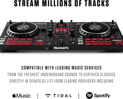 818b90EE BL. AC SL1500 Numark Mixtrack Pro FX Serato DJ Controller with 2 Decks, Mixer, Effects Paddles and Audio Interface