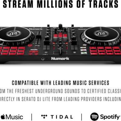 818b90EE BL. AC SL1500 Numark Mixtrack Pro FX Serato DJ Controller with 2 Decks, Mixer, Effects Paddles and Audio Interface