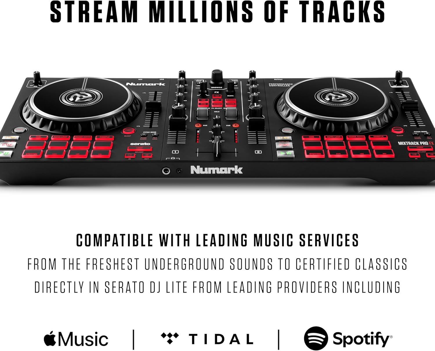 Numark Mixtrack Pro FX Serato DJ Controller with 2 Decks, Mixer, Effects Paddles and Audio Interface