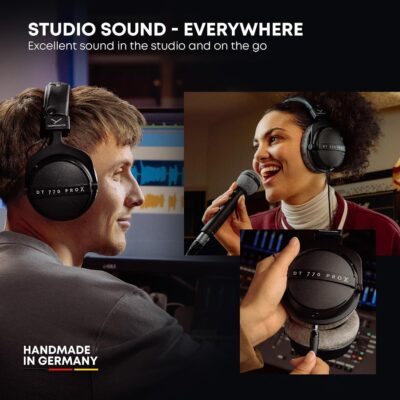 beyerdynamic DT 770 Pro X Wired Over-Ear Headphones, 48 Ohm, Closed-Back Professional Recording Studio Monitor. Recording, Monitoring, Sound Isolation, Handmade in Germany. Black