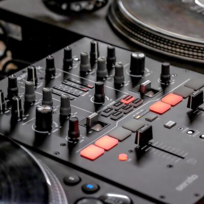 Twelve MKII | 12-Inch Motorized Vinyl & Numark Scratch | Two-Channel DJ Scratch Mixer for Serato DJ Pro (Included)