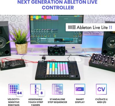 819qvJLtBlL. AC SL1500 Akai Professional APC64 Ableton MIDI Controller with 8 Touch Strips, Step Sequencer, 64 RGB Velocity-Sensitive Pads, CV Gates, MIDI In and Out, USB-C