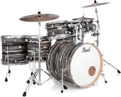 Pearl Decade Maple Artisan Limited Edition 7-pc. Shell Pack With All Maple Shells, Satin Lacquer Finish Black Satin Marble