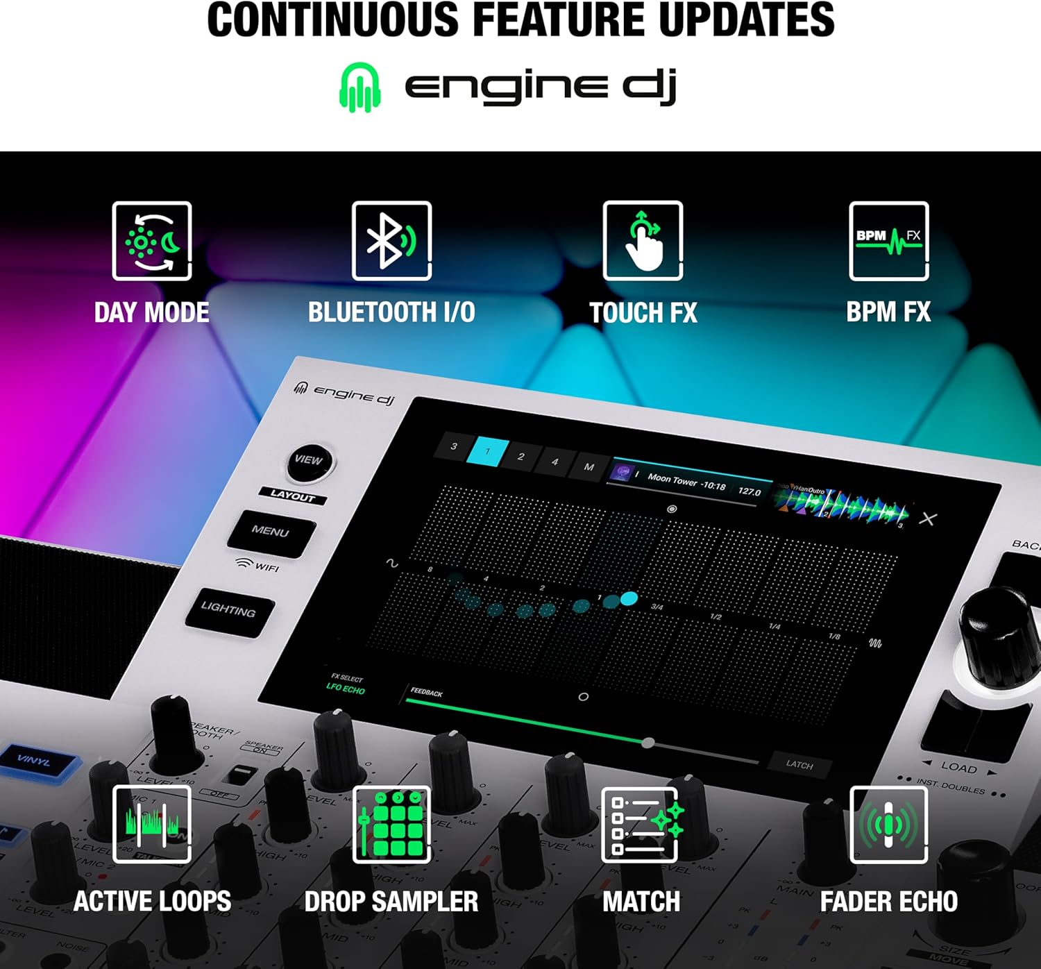 Denon DJ SC LIVE 4 WHITE – Standalone DJ Controller with Stems on 4-Decks, Wi-Fi Streaming, Build-in Speakers, Serato DJ and Virtual DJ Compatible