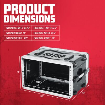 81AcLXbdN6L. AC SL1500 Gator Cases Lightweight Molded 6U Rack Case with Heavy Duty Latches, Shallow 14.25 Depth (GR-6S)