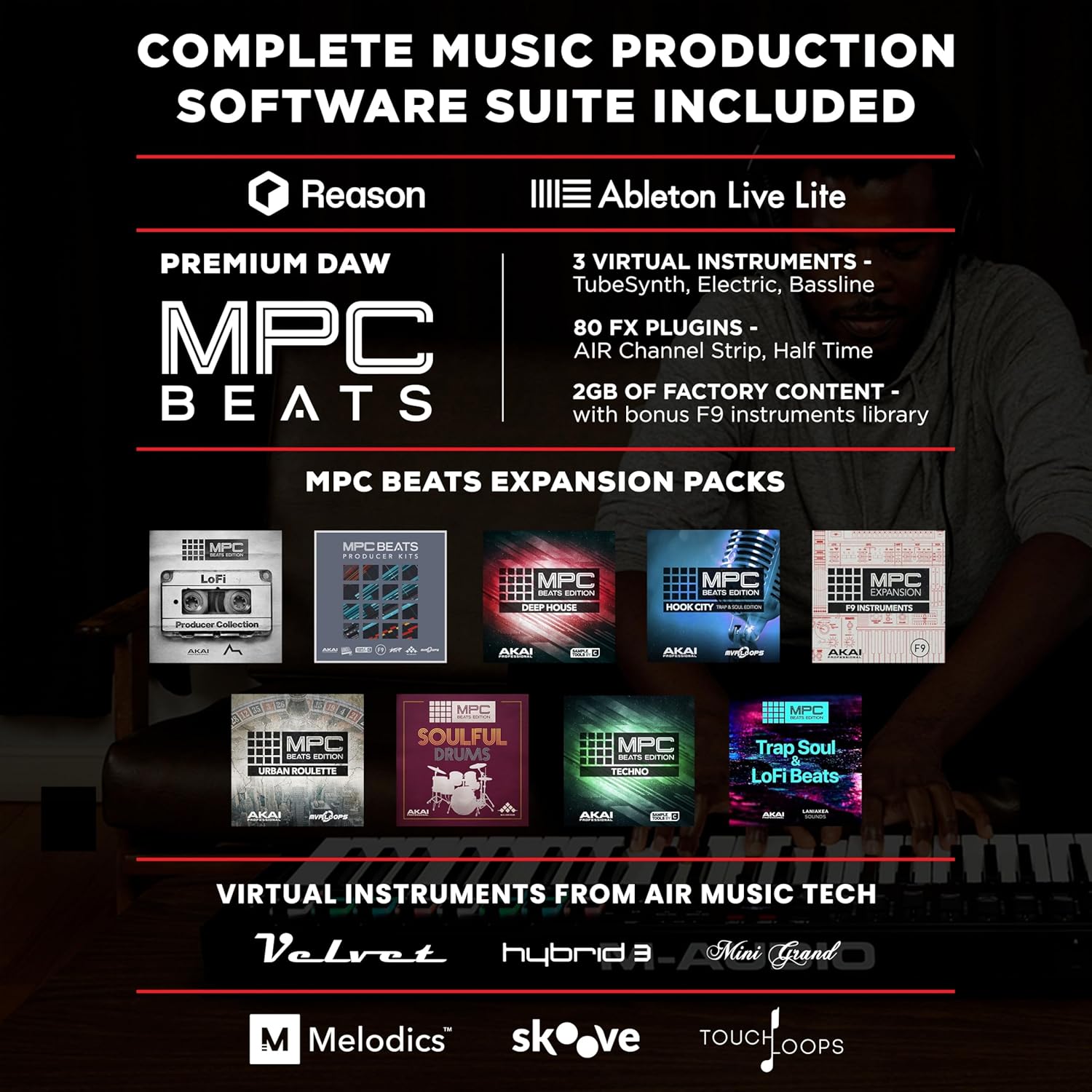 M-AUDIO Oxygen Pro 49 Key USB MIDI Keyboard Controller With Beat Pads, MIDI-assignable Knobs, Buttons and Faders, and Native Instruments Sound Package (NKS Integration)