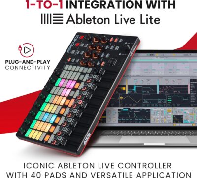 81BYjO4gebL. AC SL1500 Akai Professional APC40 MKII – USB MIDI Controller for 1 to 1 Mapping with Ableton Live Lite with 5×8 Clip Launch Matrix, Knobs and Faders, Pro Software Suite Included