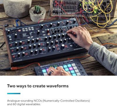 Novation Peak 8-Voice Desktop Polyphonic Synthesiser with 2 LFOs per voice, 16-slot modulation matrix, 3 analogue distortion points, and digital effects
