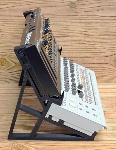 Made in the USA 2 Tier 3D Printed Desktop Mounting Stand For Roland Boutique Series TR-06 TR-08 TR-09 Drum Machine VP-03 Vocoder Synthesizer, Black