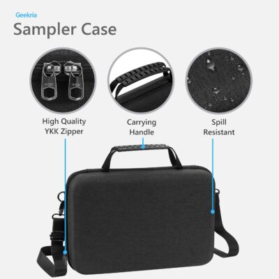 GEEKRIA Hard Shell Travel Case, Compatible with Elektron Digitakt II/Digitone II/Syntakt 12 / Analog Heat MKII, Audio Sampler Carrying Bag (Dark Gray)