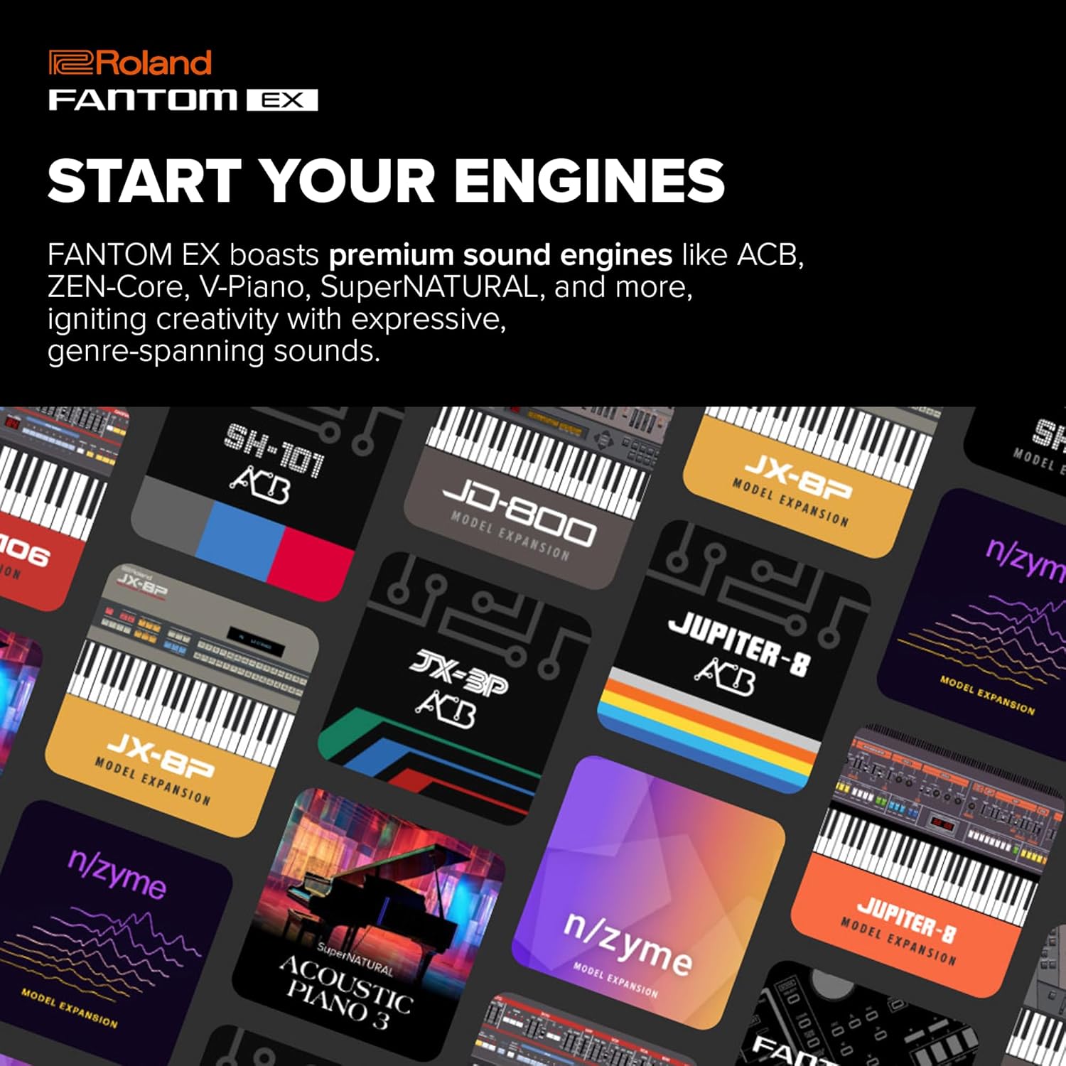Roland FANTOM 7 EX Synthesizer | Midline FANTOM with 76 Synth-Action Keys | Updated & Enhanced with the Latest Technology | Advanced Sound Engines | Over 7000 Onboard Sounds | Deep DAW Integration