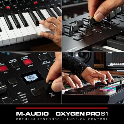 M-AUDIO Oxygen Pro 61 Key USB MIDI Keyboard Controller With Beat Pads, MIDI-assignable Knobs, Buttons and Faders, and Native Instruments Sound Package (NKS Integration)