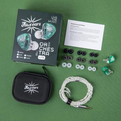 Linsoul Kiwi Ears Orchestra Lite Performance Custom 8BA in-Ear Monitor IEM with Detachable 4-core 7N Oxygen-Free Copper OFC Cable, Handcrafts Faceplate for Audiophile Studio Musician (Green)