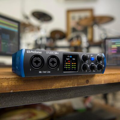 PreSonus Studio 24c 2×2, 192 kHz, USB Audio Interface with Studio One DAW Recording Software