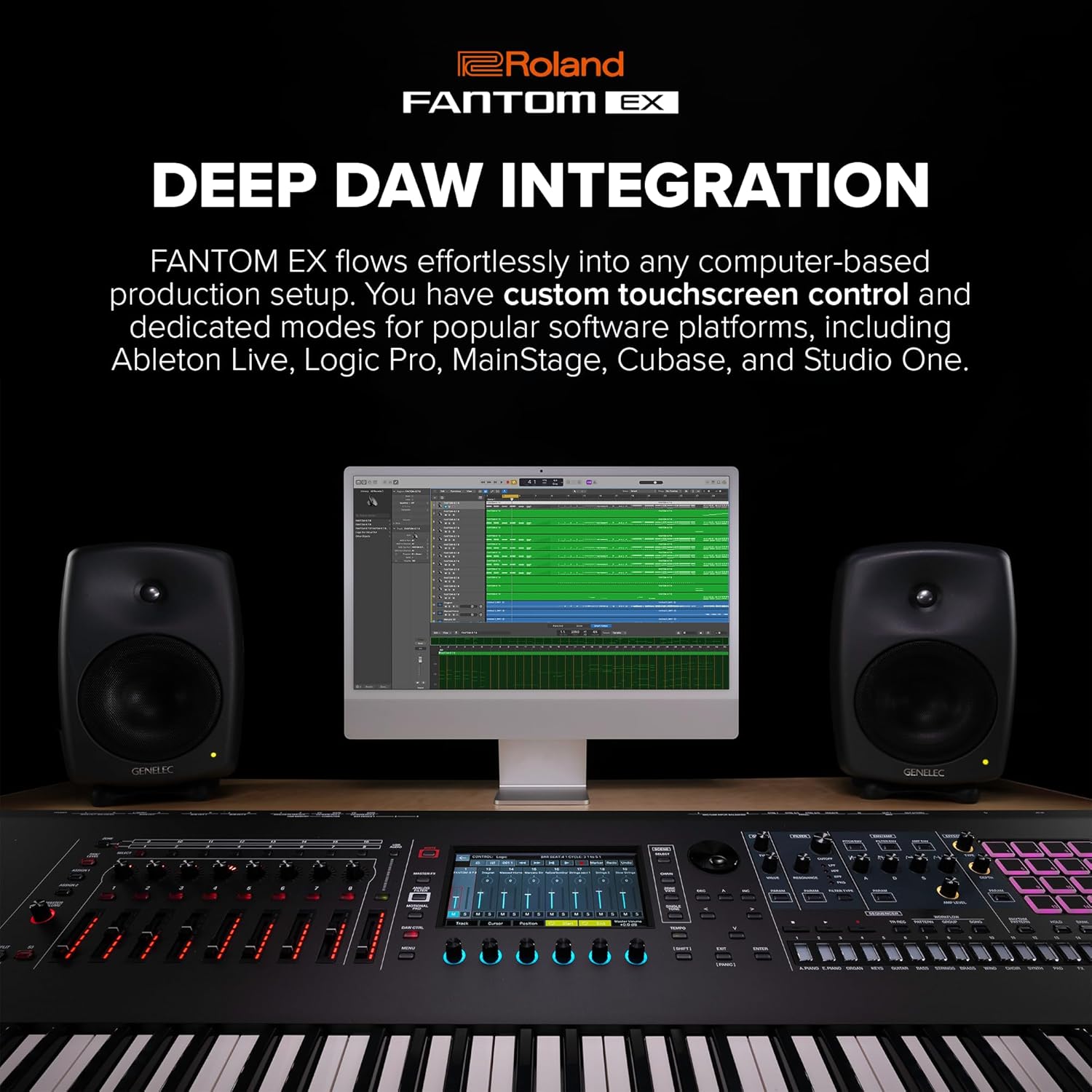 Roland FANTOM 7 EX Synthesizer | Midline FANTOM with 76 Synth-Action Keys | Updated & Enhanced with the Latest Technology | Advanced Sound Engines | Over 7000 Onboard Sounds | Deep DAW Integration