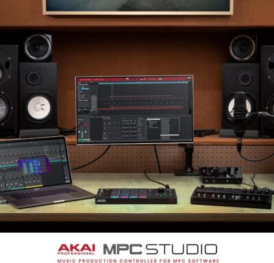 Akai Professional MPC Studio MIDI Controller Beat Maker with 16 Velocity Sensitive RGB Pads, MPC Software, Assignable Touch Strip and LCD Display