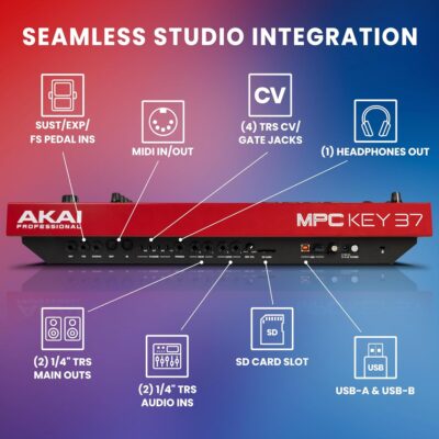 Akai Professional MPC Key 37 Standalone Production Synthesizer, Drum Machine, MIDI Keyboard, with Wi-Fi, Bluetooth, Touchscreen, Plug-ins, and Native Instruments Integration