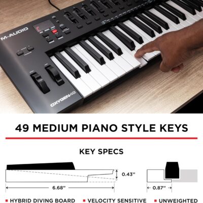 M-AUDIO Oxygen 49 (MKV) Key USB MIDI Keyboard Controller with Beat Pads, Smart Chord, Scale Modes, Arpeggiator and Native Instruments Sound Package (NKS Integration)