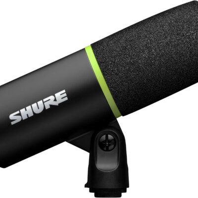 Shure MV6 Gaming Microphone – Dynamic USB Mic for PC Gaming & Streaming with Tap-to-Mute, Noise Cancellation, Desktop Stand & 3.5mm Headphone Monitoring, Black