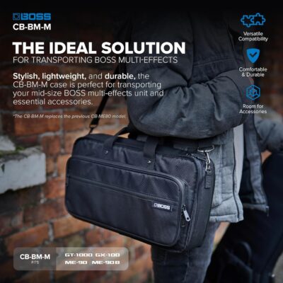 81GFvrRwEOL. AC SL1500 BOSS CB-BM-M | Multi-Effects Case | Compatible GT-1000, GX-100, ME-90, & ME-90B | Lightweight & Durable | Thick Internal Padding | Adjustable Shoulder Strap | Versatile Accessory Pockets