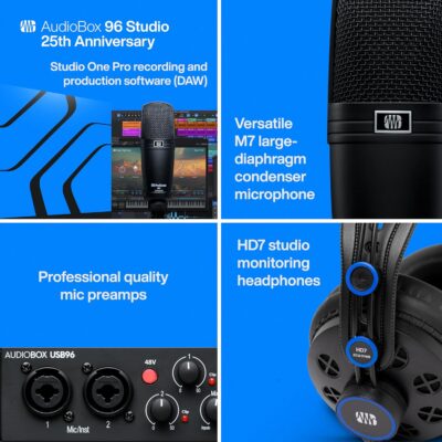 PreSonus AudioBox USB 96 Studio Recording Package with Studio One Pro Software