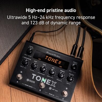 IK Multimedia TONEX Pedal: Stereo multi-effects guitar and bass pedal with 150 Presets, 15 Pre/Post FX, Tuner, Tap Tempo, Headphone Out, Software Player and Editor
