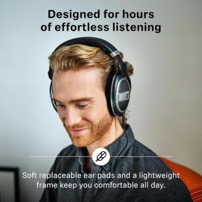 Sennheiser HD 599 SE Open-Back Headphones, Premium Design, Natural Balanced Audio, Comfortable Fit, Wired Headphones for Music, Gaming, School, Work, Black