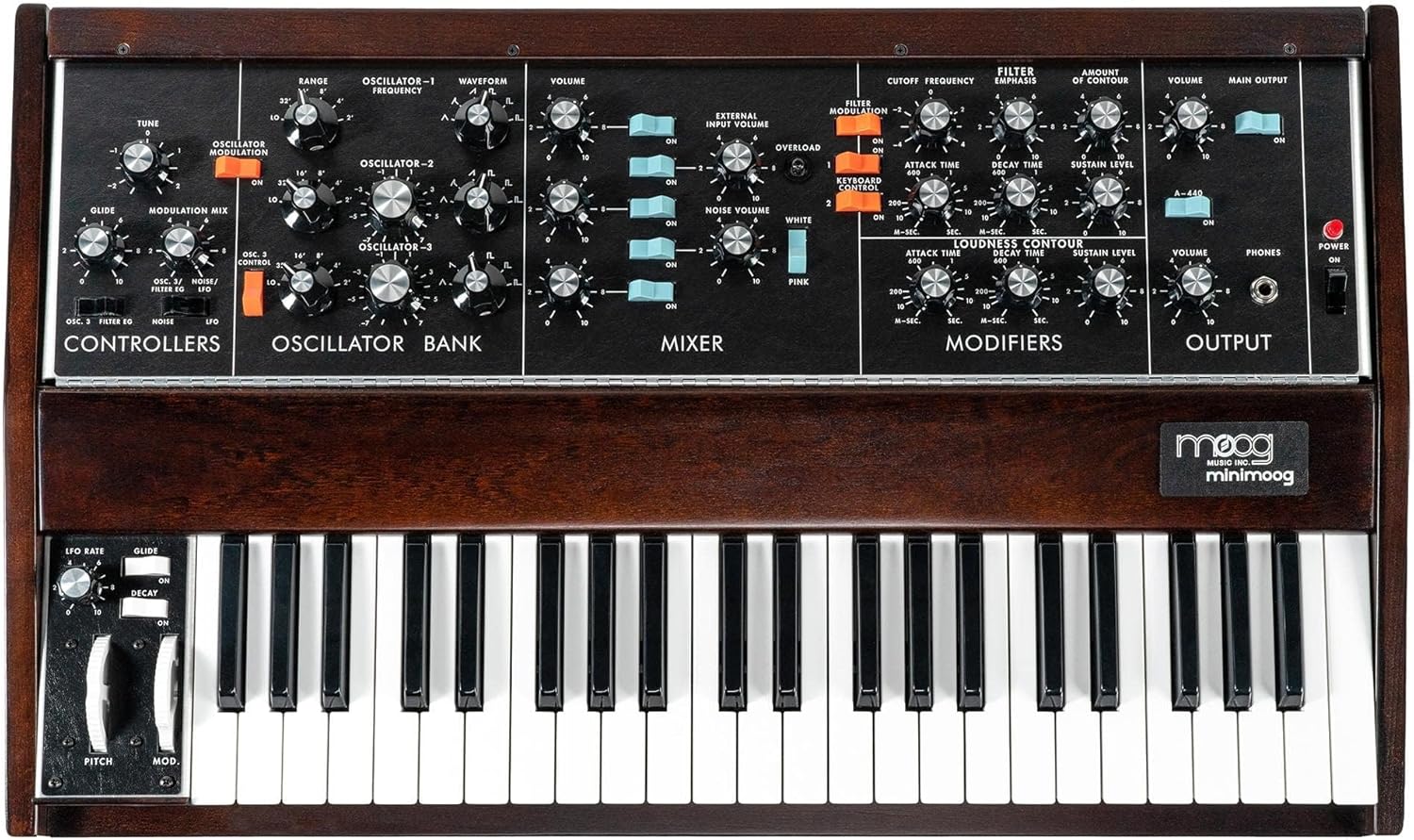Moog Minimoog Model D Analog Synthesizer – Appalachian Cherry Bundle with Patch Cables, MIDI Cable and Austin Bazaar Polishing Cloth