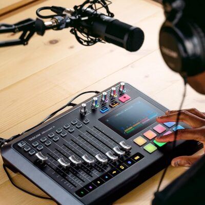 TASCAM Mixcast 4 Four-Person Podcast Kit with Mic and Headphones