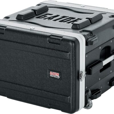 81J25kiyJxL. AC SL1500 Gator Cases Lightweight Rolling 6U Rack Case with Heavy Duty Latches, Retractable Tow Handle, and Recessed Wheels, Standard 19.25 depth, (GRR-6L)