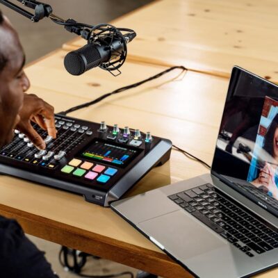 TASCAM Mixcast 4 Four-Person Podcast Kit with Mic and Headphones