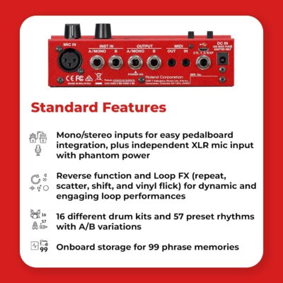 81KL1QU48tL. AC SL1500 Boss RC-500 Loop Station Bundle with Gearlux Power Supply, Instrument Cable, Patch Cable, and Picks
