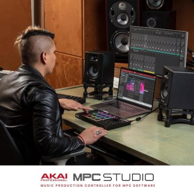 Akai Professional MPC Studio MIDI Controller Beat Maker with 16 Velocity Sensitive RGB Pads, MPC Software, Assignable Touch Strip and LCD Display