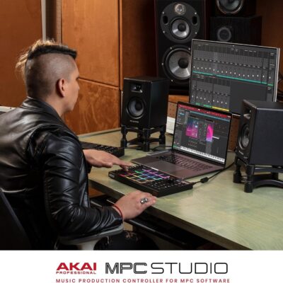 Akai Professional MPC Studio MIDI Controller Beat Maker with 16 Velocity Sensitive RGB Pads, MPC Software, Assignable Touch Strip and LCD Display