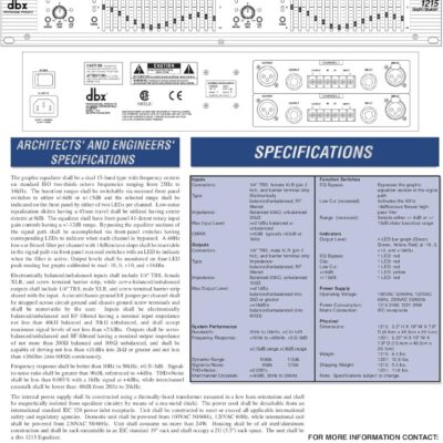 81MMIq TxL. AC SL1500 dbx 1215 Dual-Channel, 15-Band Graphic Equalizer