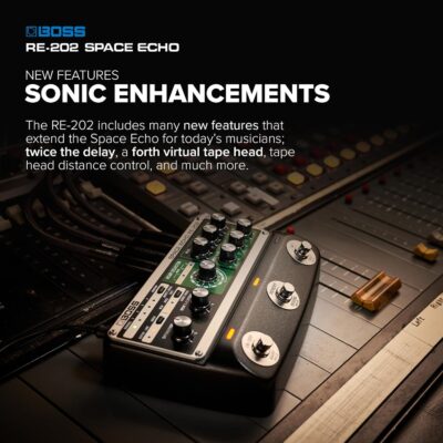 BOSS RE-202 Space Echo | Tape Echo Delay Reverb Effects Pedal | Modern Recreation of the Legendary Roland RE-201 Space Echo | True Stereo | Spring Reverb | Wow & Flutter