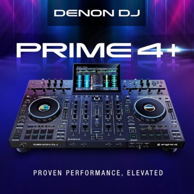 Denon DJ PRIME 4+ Standalone DJ Controller with Stem Separation on 4 Decks, Wi-Fi Streaming, Drop Sampler Mixer, 10.1 Touchscreen, Light Control