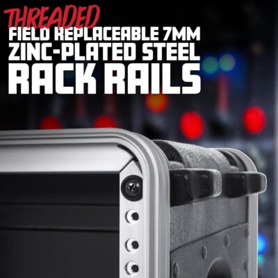 81MrbwxncrL. AC SL1500 Gator Cases Lightweight Rolling 6U Rack Case with Heavy Duty Latches, Retractable Tow Handle, and Recessed Wheels, Standard 19.25 depth, (GRR-6L)