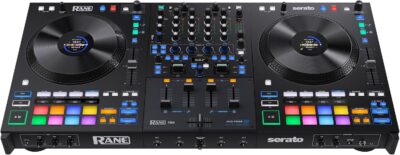 RANE FOUR Stems DJ Controller with 4 Decks, 8.5 Jog Wheels with Displays, Mixer with Internal FX, Serato DJ Pro and Pitch n Time Included