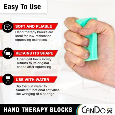 81NtwzteFWL. AC SL1500 CanDo Hand Therapy Blocks – Extra-Soft Through Firm), Pack of 12 – Grip Strengthening Foam Hand Exercise Tools for Physical Therapy, Arthritis, Carpal Tunnel, Stress Relief, Anxiety