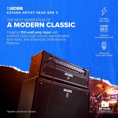 81OXqJZSmYL. AC SL1500 BOSS Katana Artist Head Gen 3 Guitar Amplifier | Flagship 100-Watt Amp Head | Evolved Tube Logic Sound | Sophisticated Tone Tools | Advanced Performance Features