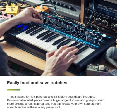 Novation Bass Station II Analog Monosynth – includes 64 factory patches, pattern-based step sequencer and arpeggiator, two oscillators plus an additional sub oscillator