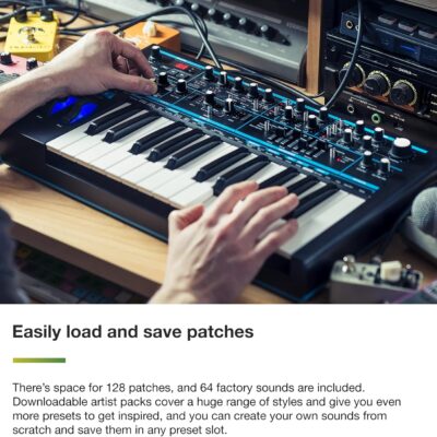 Novation Bass Station II Analog Monosynth – includes 64 factory patches, pattern-based step sequencer and arpeggiator, two oscillators plus an additional sub oscillator