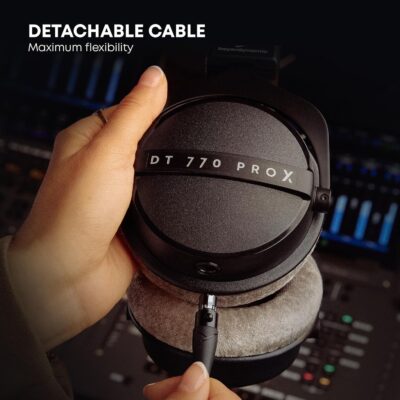 beyerdynamic DT 770 Pro X Wired Over-Ear Headphones, 48 Ohm, Closed-Back Professional Recording Studio Monitor. Recording, Monitoring, Sound Isolation, Handmade in Germany. Black