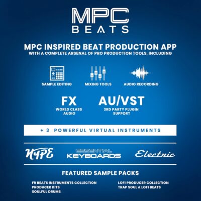 Akai Professional LPD8 – USB MIDI Controller with 8 Responsive RGB MPC Drum Pads for Mac and PC, 8 Assignable Knobs and Music Production Software