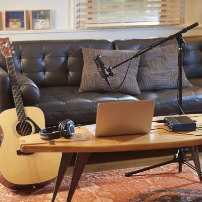 Audio-Technica AT2020 Cardioid Condenser Studio XLR Microphone, Ideal for Project/Home Studio Applications, Black